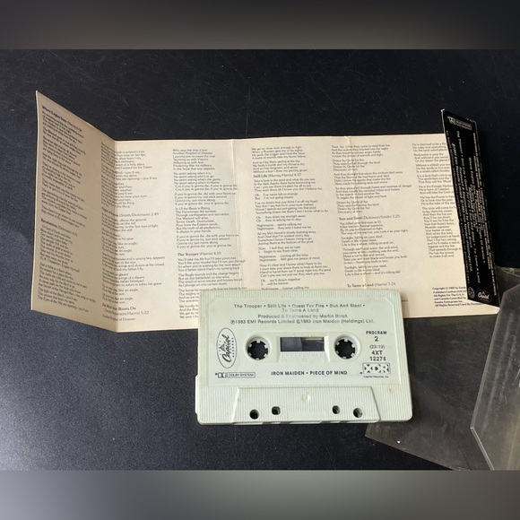Iron Maiden Piece Of Mind Cassette Tape 1983 Expanded Dynamic Range Vintage Rock - Picture 3 of 4